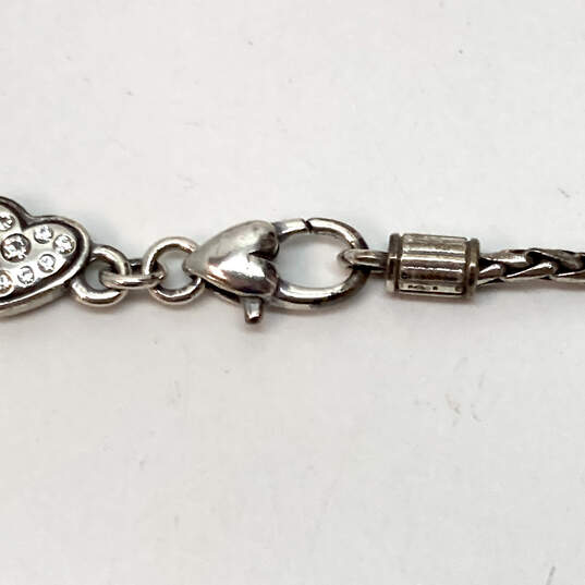 Designer Brighton Silver-Tone Lobster Snake Chain Love Heart Charm Bracelet image number 4