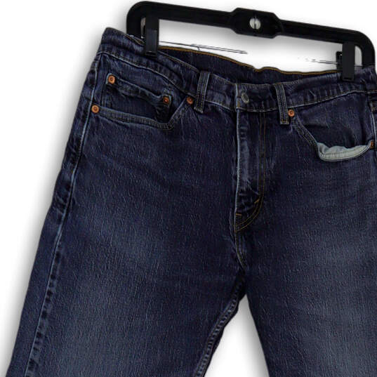Mens Blue Denim Medium Wash Pockets Stretch Straight Leg Jeans Size 32/32 image number 1