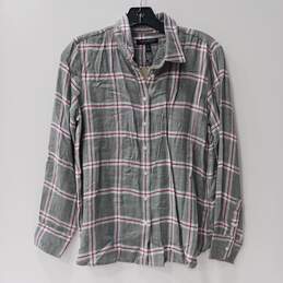 Banana Republic Women's Grey/Red Flannel Button Up Shirt Size SP NWT