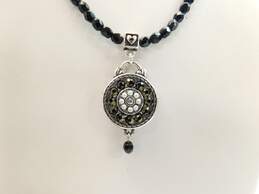 Brighton Silver Tone Icy & Black Pendant Necklace & Bracelet 50.4g alternative image