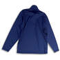 Mens Blue Long Sleeve Mock Neck Activewear Pullover T-Shirt Size Large image number 2