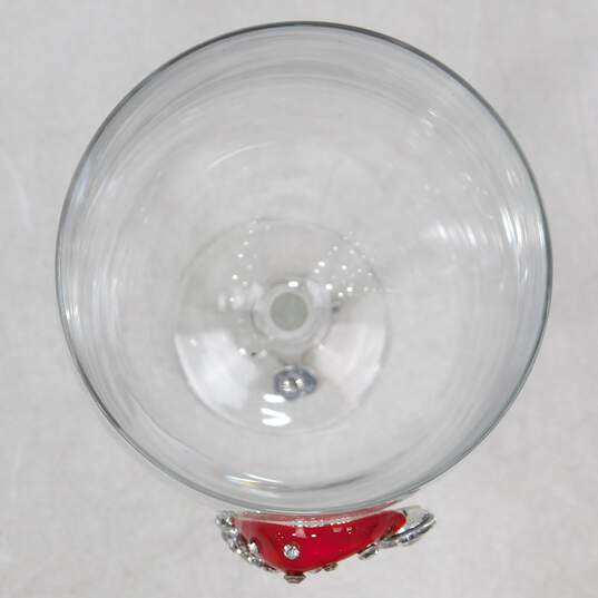 The Queens Jewels Pair Of Christmas Themed Rhinestone Jeweled Wine Glasses IOB image number 6