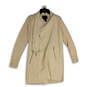 Womens Beige Long Sleeve Zipper Pocket Open Front Cardigan Sweater Size M image number 1