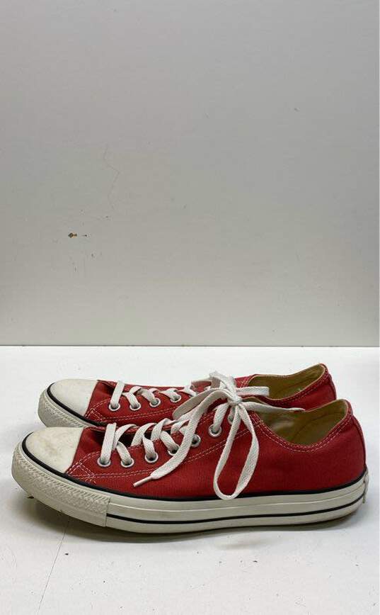 Converse All Star Classic Red Low Top Canvas Lace Up Sneakers Men's Size 10 image number 1