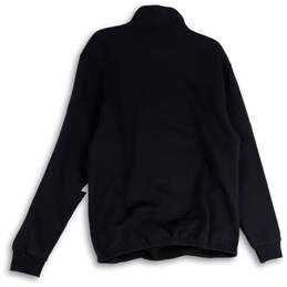 NWT Mens Black White Mock Neck Long Sleeve 1/3 Zip Pullover Sweatshirt Sz M alternative image