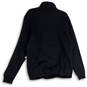 NWT Mens Black White Mock Neck Long Sleeve 1/3 Zip Pullover Sweatshirt Sz M image number 2
