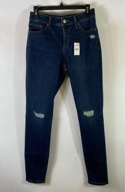 Express Blue Curvy Skinny Jeans - Size 8L