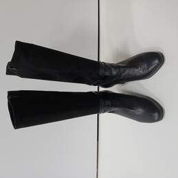 Women's Black Leather Shin High Boots Size 8