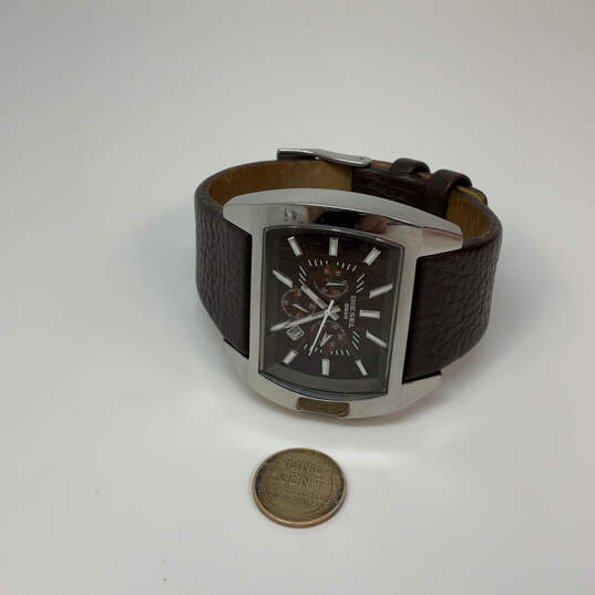 Designer Diesel DZ4138 Brown Strap Stainless Steel Quartz Analog Wristwatch image number 3