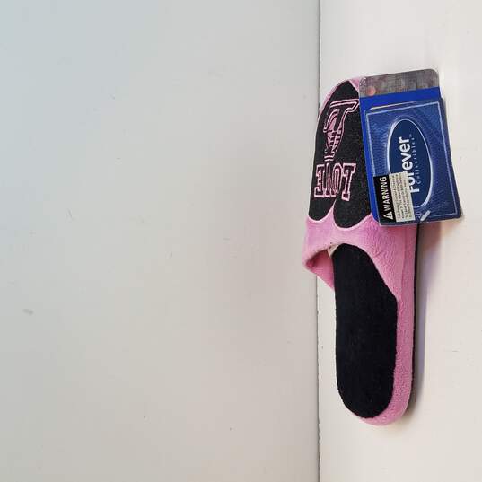 Girls Youth Baltimore Ravens Pink/Black Love Glitter Slide Slippers image number 1