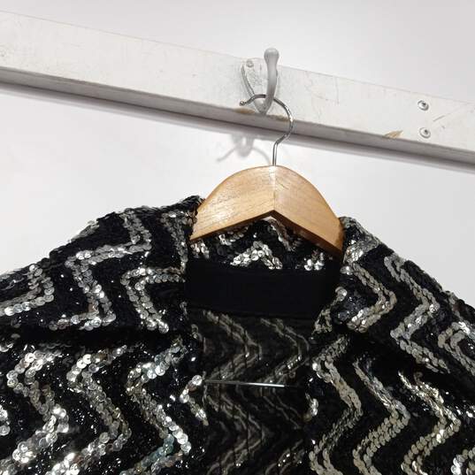Women's Zigzag Sequin Jacket Size 9-10 image number 2