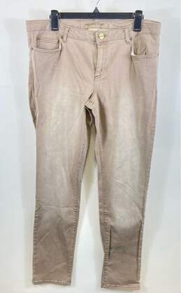 Michael Kors Mens Beige Pockets Low-Rise Light Wash Denim Ankle Jeans Size 12