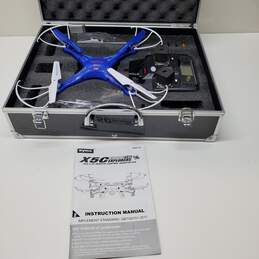 Bundle Syma *Untested P/R* X5C Quadcopter Camera Drone W/Remote Controller(Powers On) & Carry Box