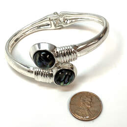 Designer Robert Lee Morris SOHO Silver-Tone Abalone Stone Cuff Bracelet alternative image