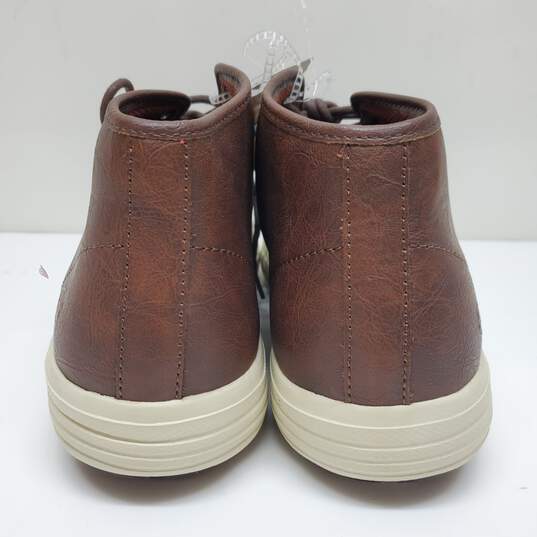 Skechers Men's Air Cooled Memory Foam Brown Leather High Top Sneakers Size 12 image number 5