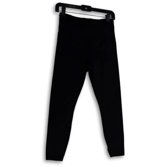 Womens Black Flat Front Elastic Waist Pull-On Compression Leggings Size S image number 1