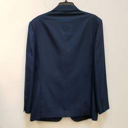 Mens Blue Wool Blend Notch Collar Long Sleeve Single Breasted Blazer Sz 50 alternative image