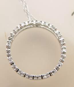 10K White Gold Diamond Accent Open Circle Pendant Necklace 1.7g alternative image