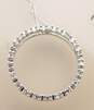 10K White Gold Diamond Accent Open Circle Pendant Necklace 1.7g image number 2