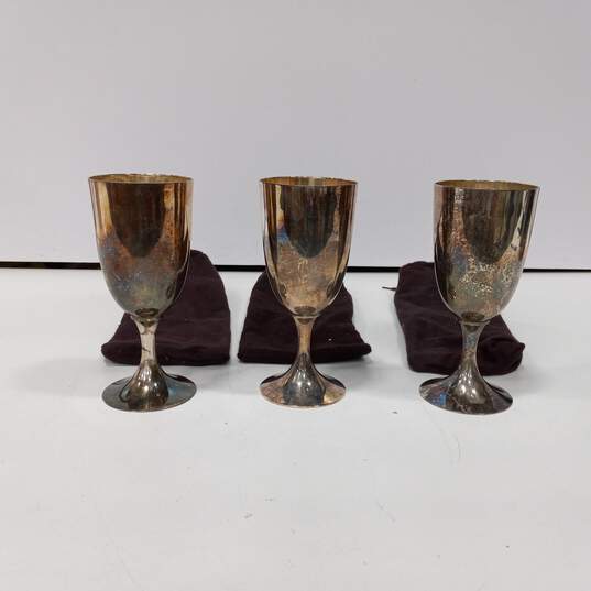 Set of 3 Metal Wine Goblets in Bags image number 3