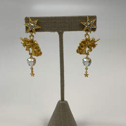 Designer Kriks Folly Gold-Tone Horse Shape Fashionable Dangle Earrings