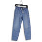 Womens Blue Denim Medium Wash Elastic Waist Drawstring Jogger Pants Size 24 image number 1