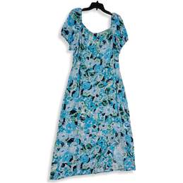 Loft Womens Multicolor Floral Sweetheart Neck Short Sleeve Maxi Dress Size 16