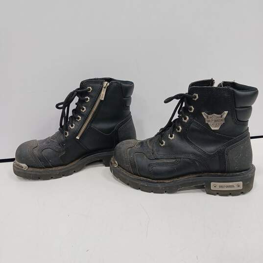 Harley-Davidson Men's 81641 Black Leather Stealth Combat Riding Boots Size 8 image number 3