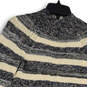 Womens Multicolor Striped Asymmetrical Zip Cardigan Sweater Size Small image number 4