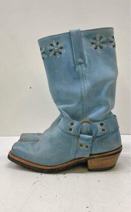 Frye Harness Campus Leather Studded Boots Blue 9