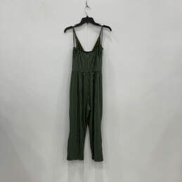 NWT Womens Striped Green Sleeveless Rica Knit Crop Jumpsuit One-Piece Sz M alternative image