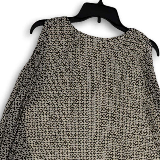 NWT Womens Gray Geometric V-Neck Sleeveless Pullover Blouse Top Size XL image number 4