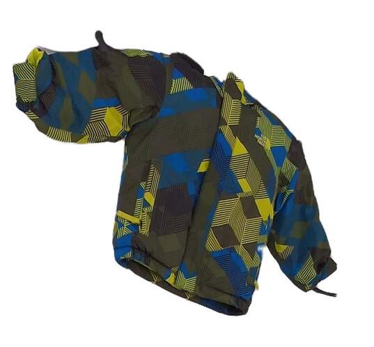 Boys Multicolor Geometric Long Sleeve Pocket Puffer Jacket Size 2T image number 2