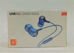 JBL Live 100 In-Ear Headphones Blue NIB
