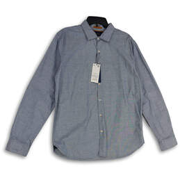 NWT Mens Blue Spread Collar Long Sleeve Button-Up Shirt Size X-Large