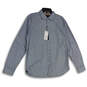NWT Mens Blue Spread Collar Long Sleeve Button-Up Shirt Size X-Large image number 1