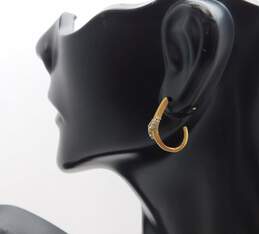 14k Yellow Gold Diamond Accent Post Back Earrings 2g alternative image