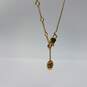 Juicy Couture W/Box Gold Tone Multi Color 1 2/8 Inch Strawberry Pendant on 15.5 Inch Necklace 10.0g image number 4