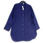 NWT Womens Blue Pointed Collar Long Sleeve Button-Up Shirt Size XXL image number 1