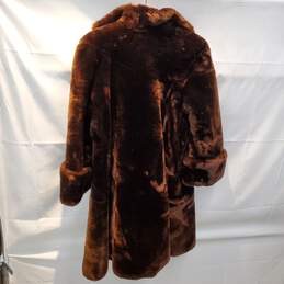 Peyton Marcus Long Brown Fur Overcoat No Size Tag alternative image