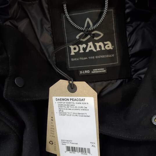 Prana Recycled Wool Blend Black Daemon Peacoat NWT Men's Size XL image number 3