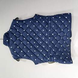 Women's Navy Polka Dot Quilted Vest Size L NWT alternative image