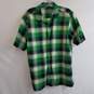 Patagonia green and navy plaid short sleeve button up image number 1