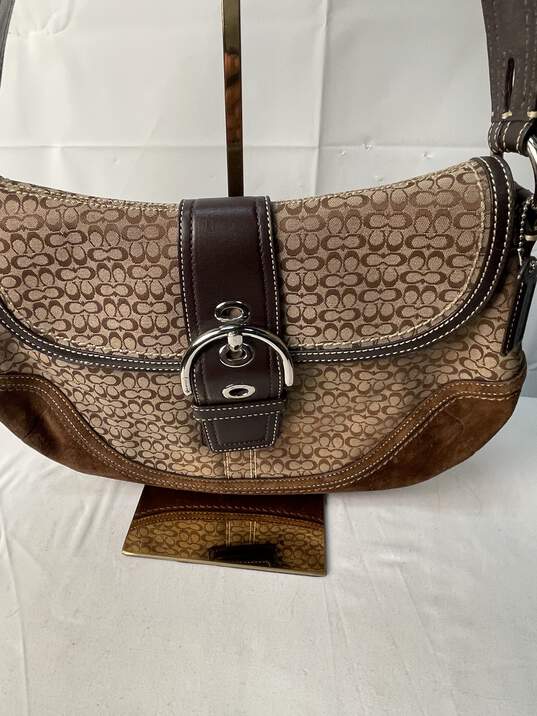 Certified Authentic Coach Brown Leather Suede Trim Hobo Bag image number 1