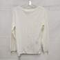NWT LA Maille Sezane WM's Ivory Polyester Blend Knit Scoop Neck Sweater Size XL image number 2