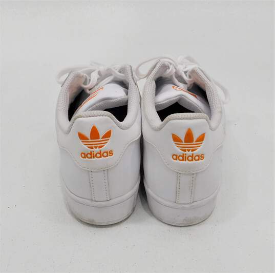 Buy the Adidas Men's Superstar White Pastel Orange Sneakers Size 8.5 |