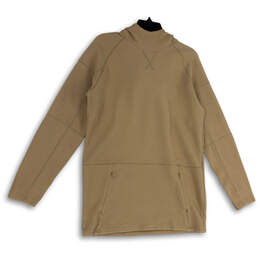 NWT Womens Tan Long Sleeve Hooded Zip Pockets Pullover Hoodie Size Medium