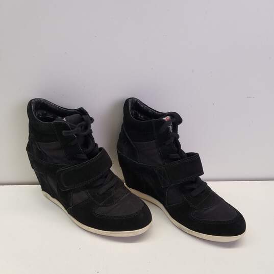 the ASH Limited Black Suede Ankle Strap Lace Hidden Wedge Trainers Size US | GoodwillFinds