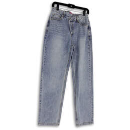 NWT Womens Blue Denim Medium Wash Stretch Pockets Straight Leg Jeans Size M