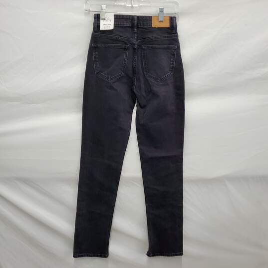 NWT Zara WM's High-Rise Full Length Washed Black Denim Slim Jeans Size 32 x 30 image number 2